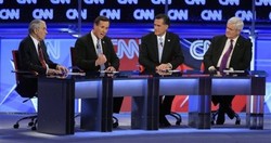 Santorum, Romney Duel in GOP Debate