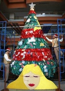 Christmas Tree Littered With Real Life